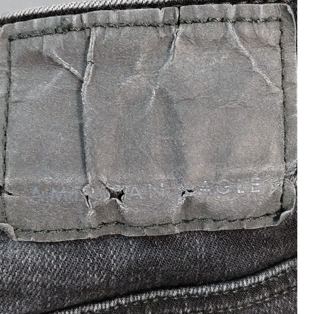 American Eagle Faded Black Distressed Skinny Flex Jeans Men See Measurement